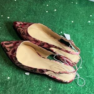 Liz Claiborne Pink Floral Slingback Flats